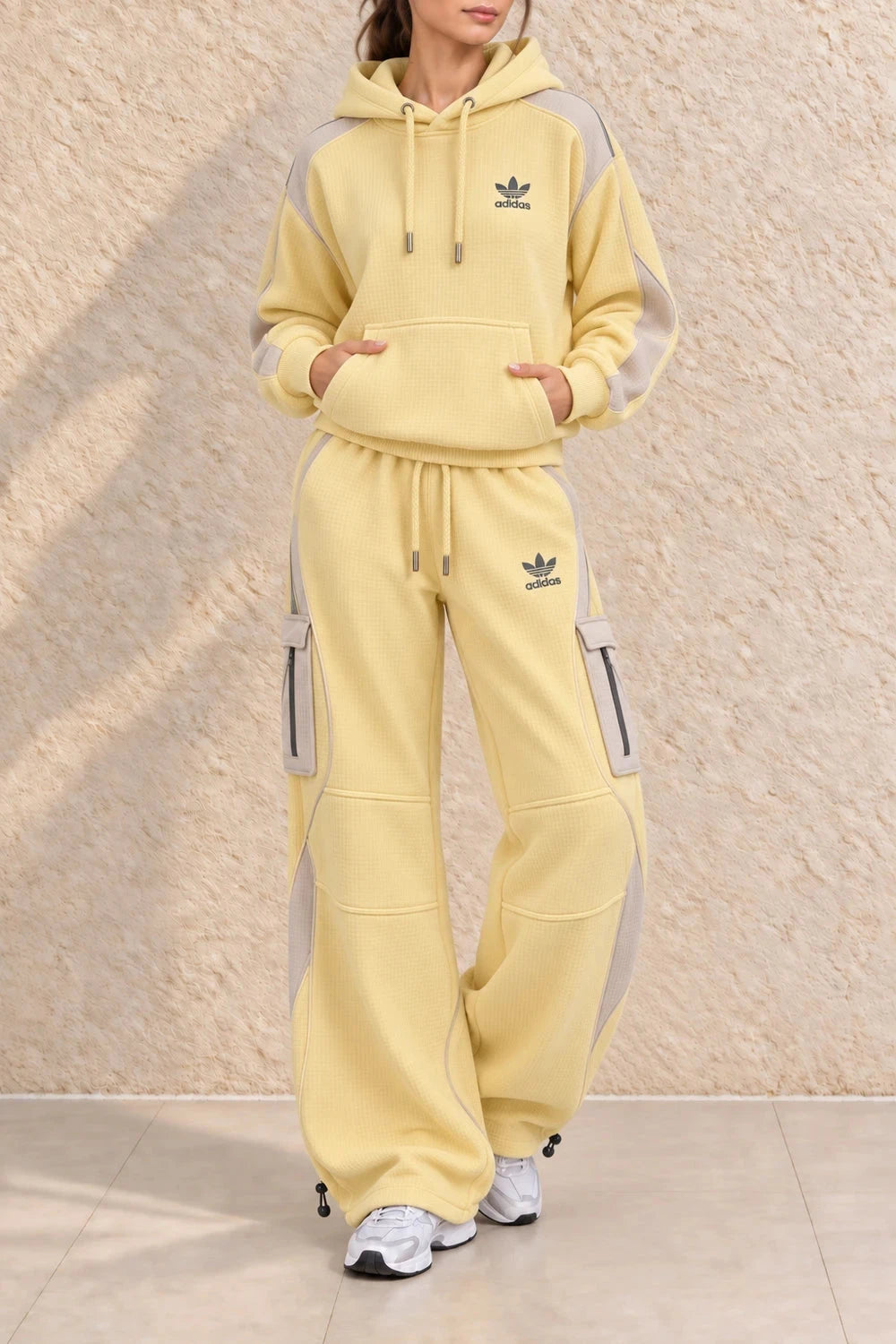 Casual Waffle Knit Lounge Set