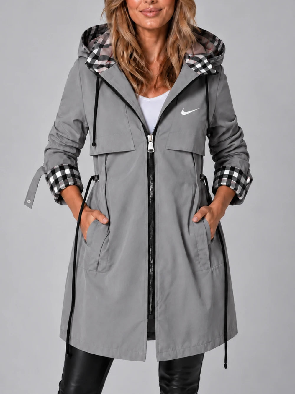 Hooded Longline Zip Coat