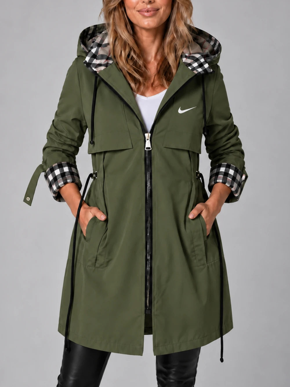 Hooded Longline Zip Coat