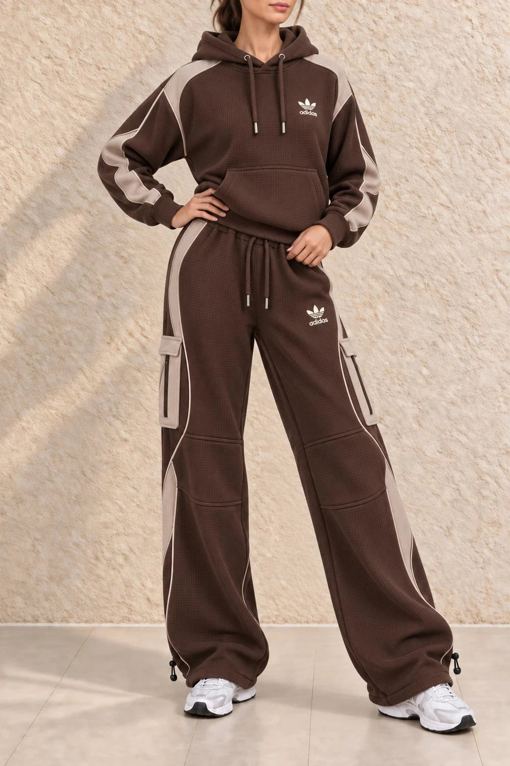 Casual Waffle Knit Lounge Set