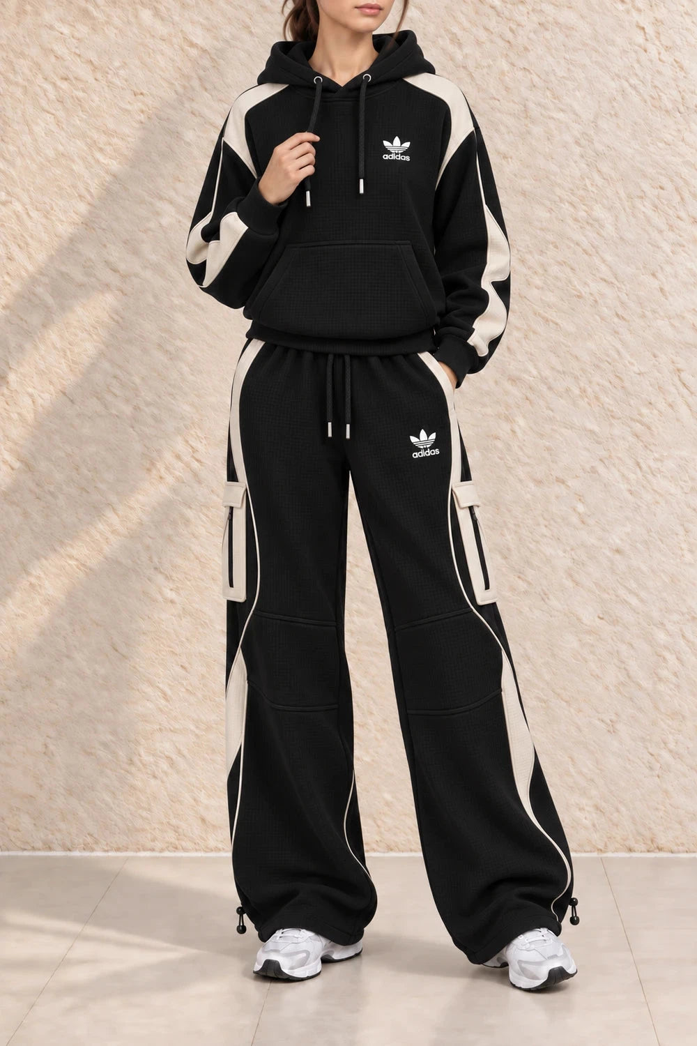 Casual Waffle Knit Lounge Set