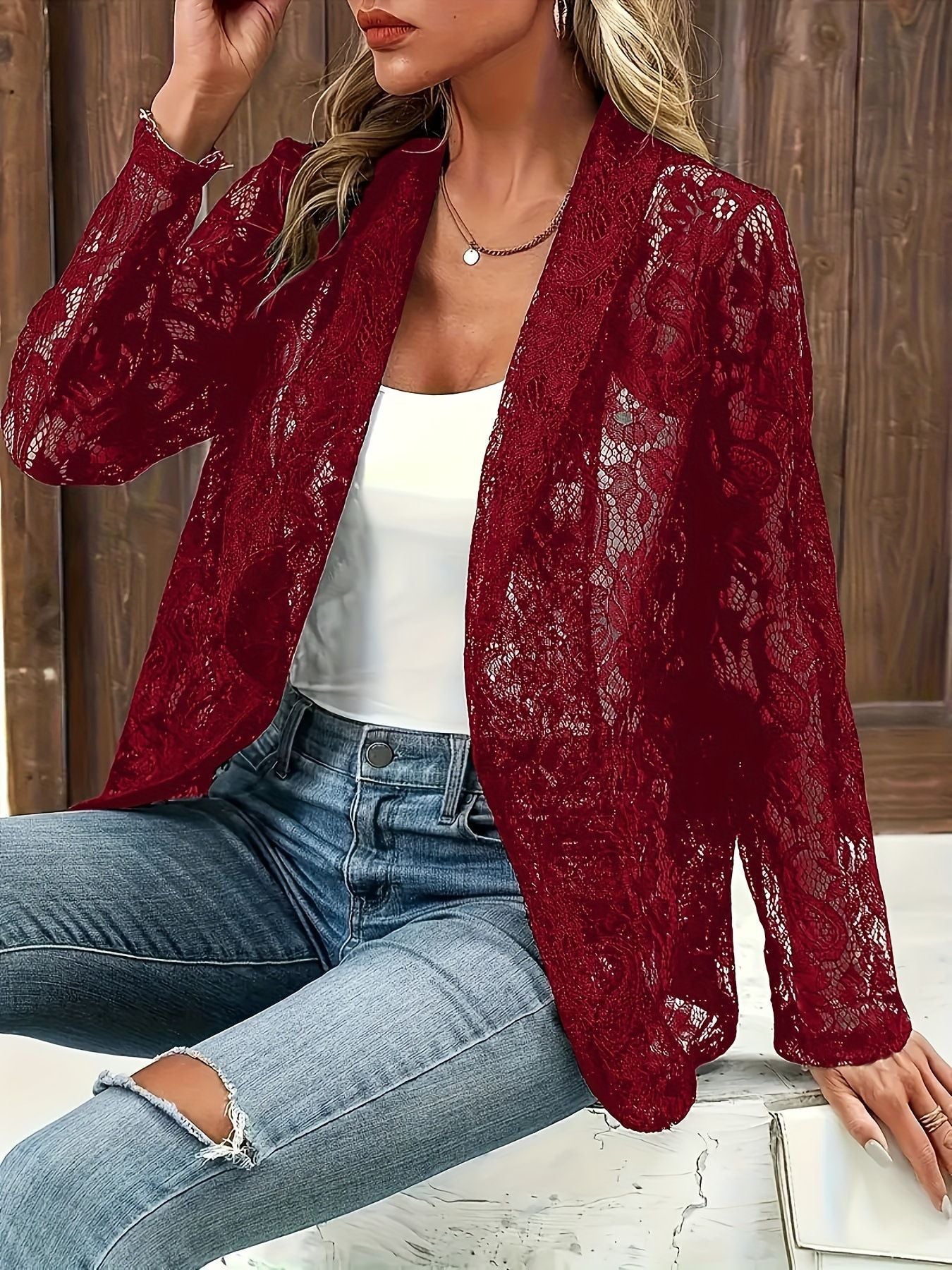 Modern Lace Tailored Evening Blazer