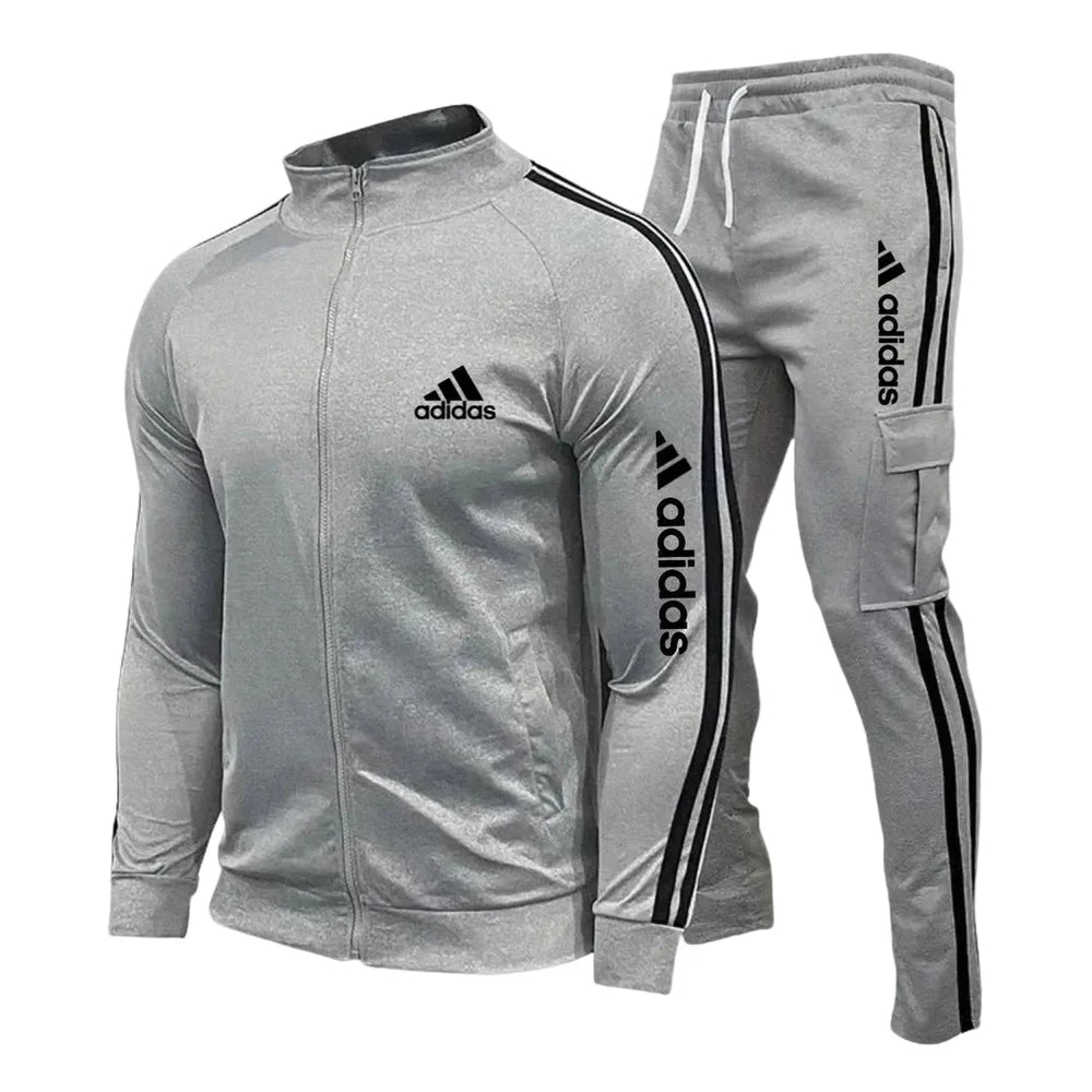Striped Zip Up Cargo Tracksuit