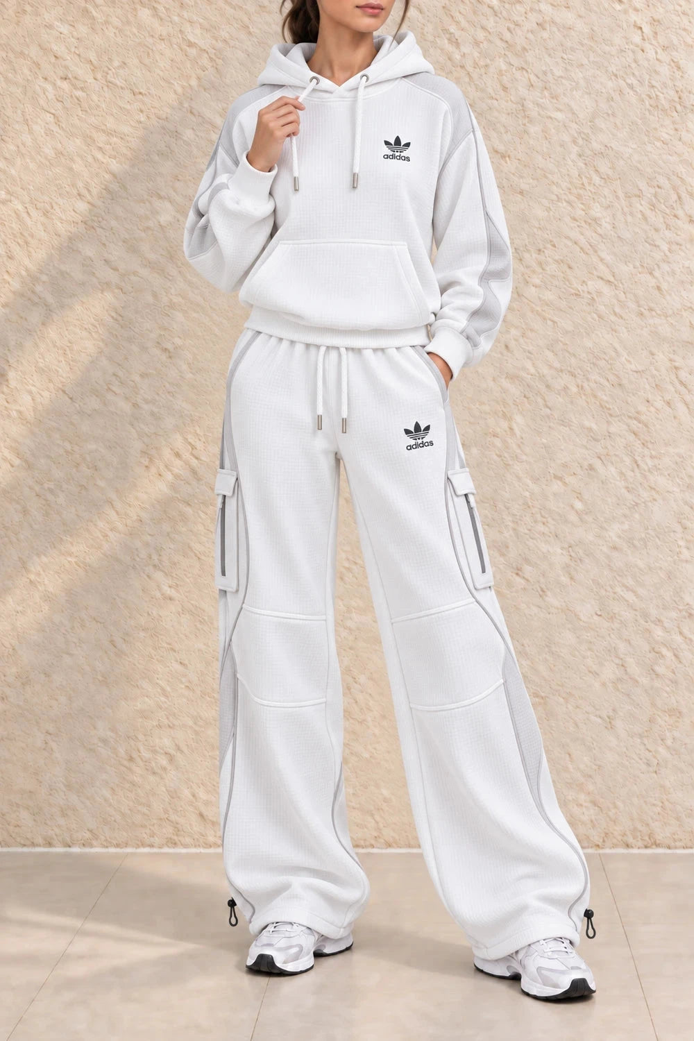 Casual Waffle Knit Lounge Set