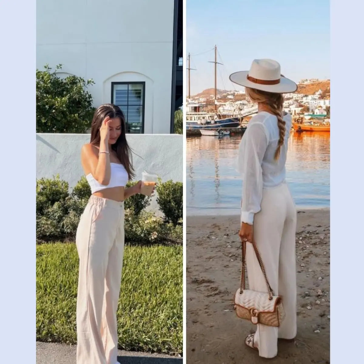 Tanming Womens Cotton Linen Pants Casual Wide Leg Summer Trousers