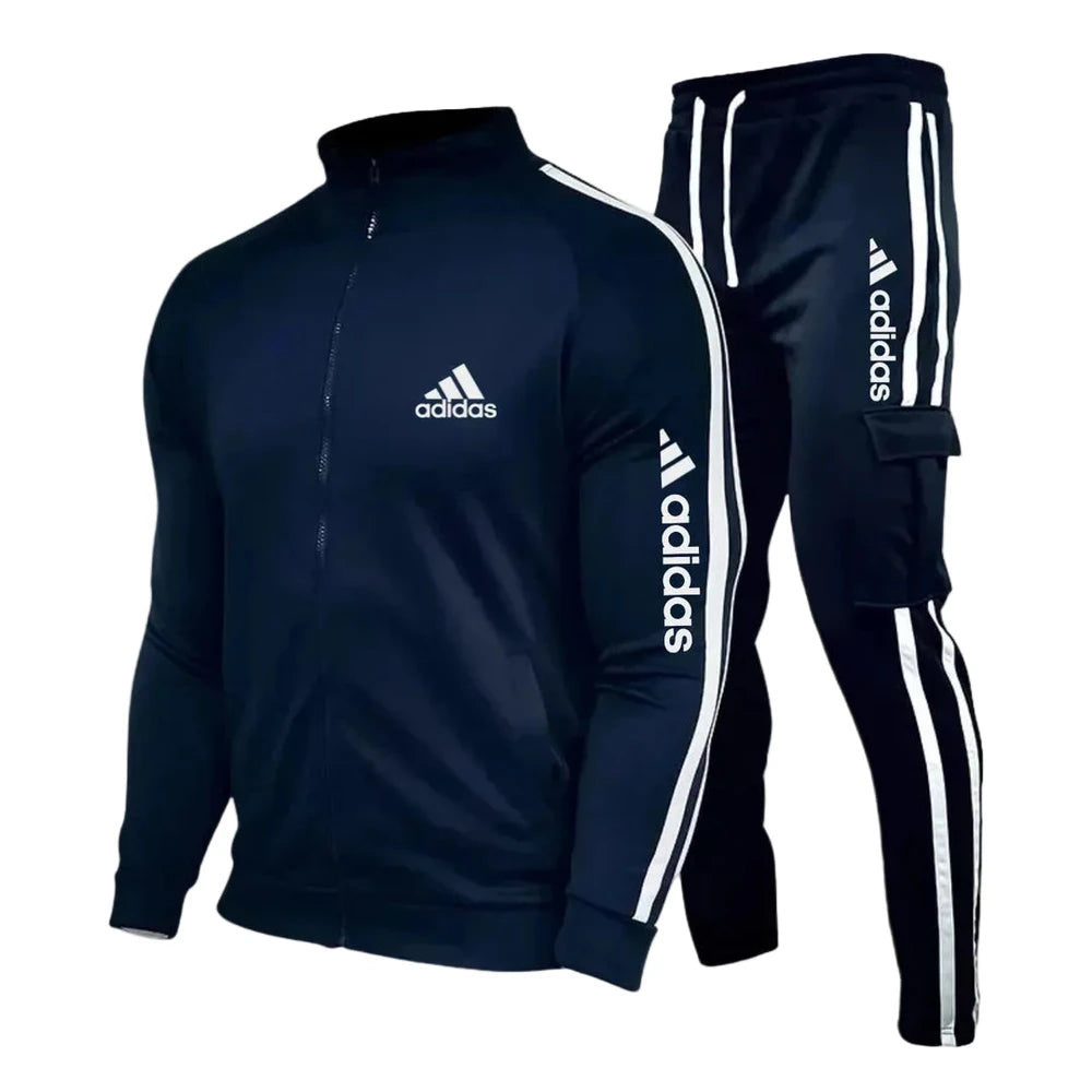 Striped Zip Up Cargo Tracksuit