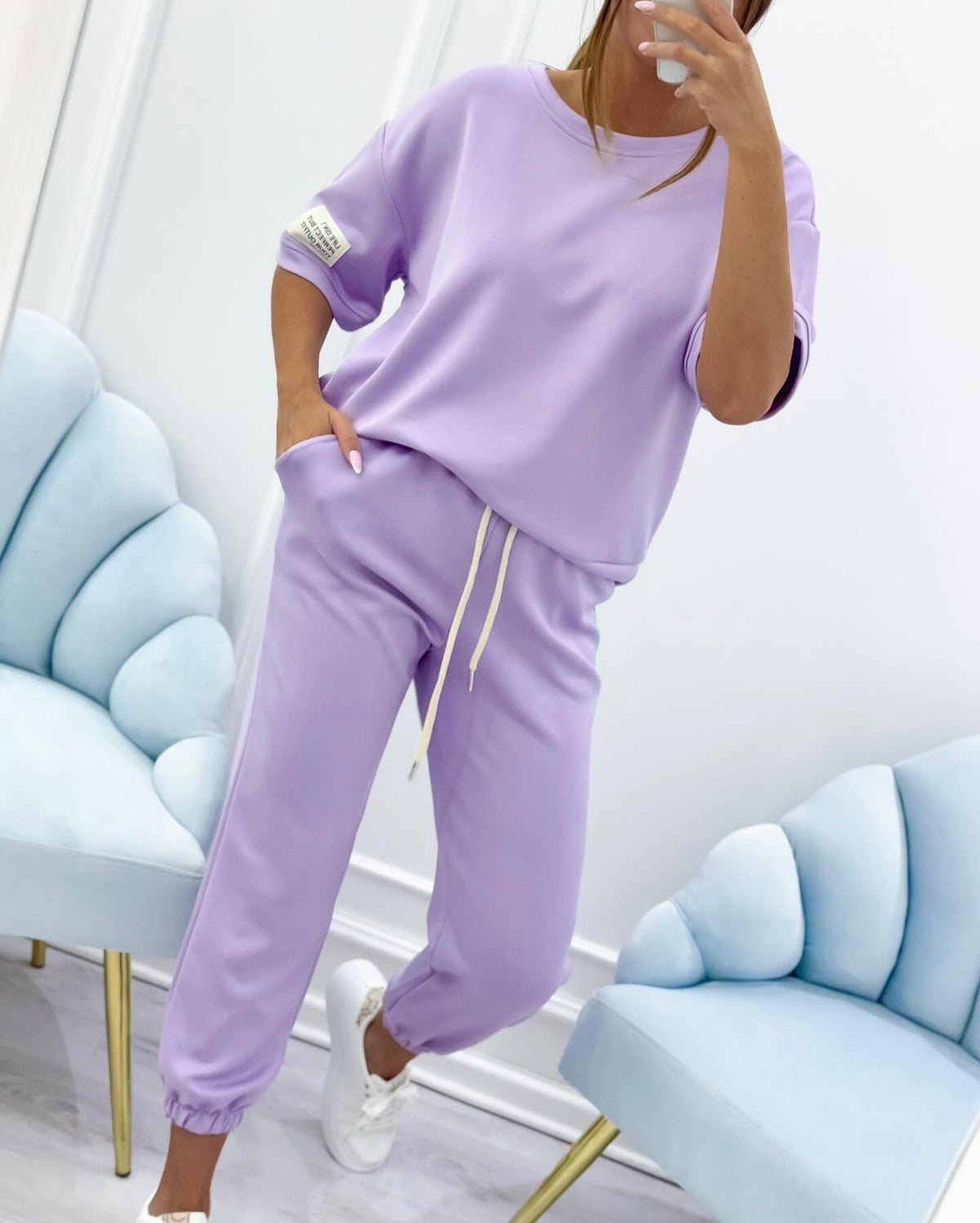 Everyday Solid Casual Outfit Set