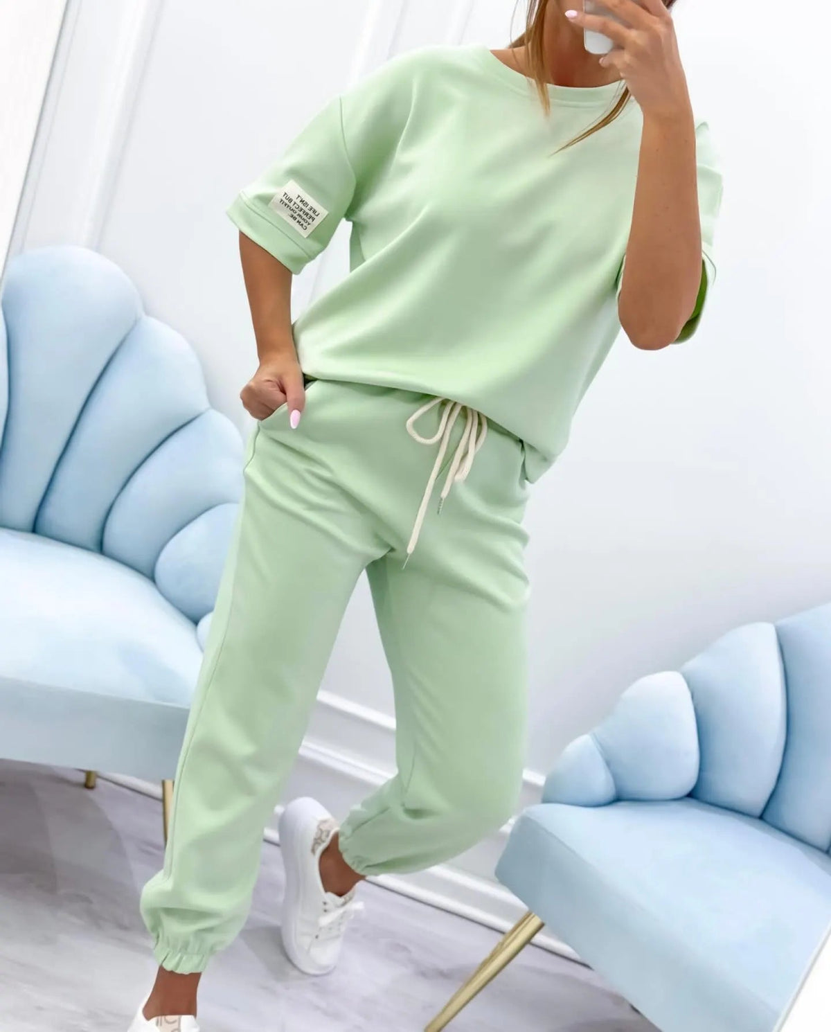 Everyday Solid Casual Outfit Set