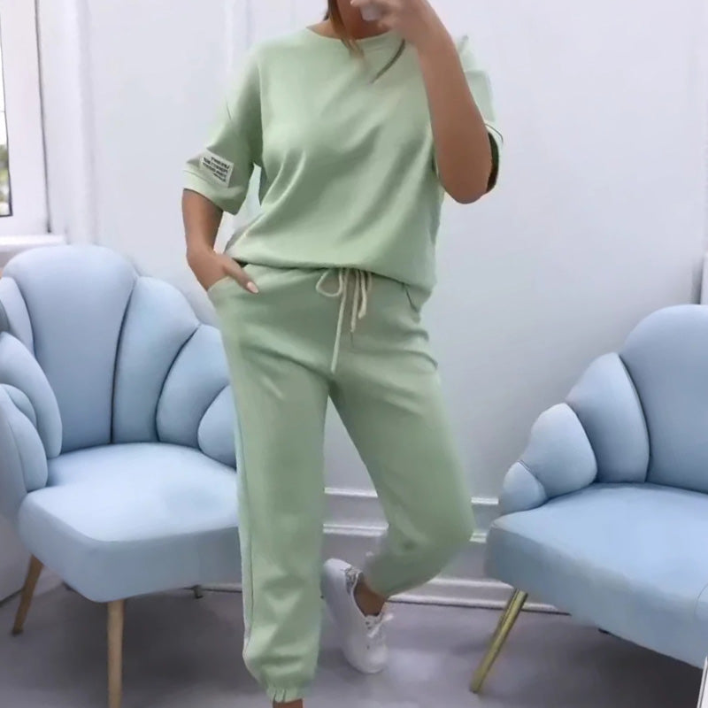 Everyday Solid Casual Outfit Set