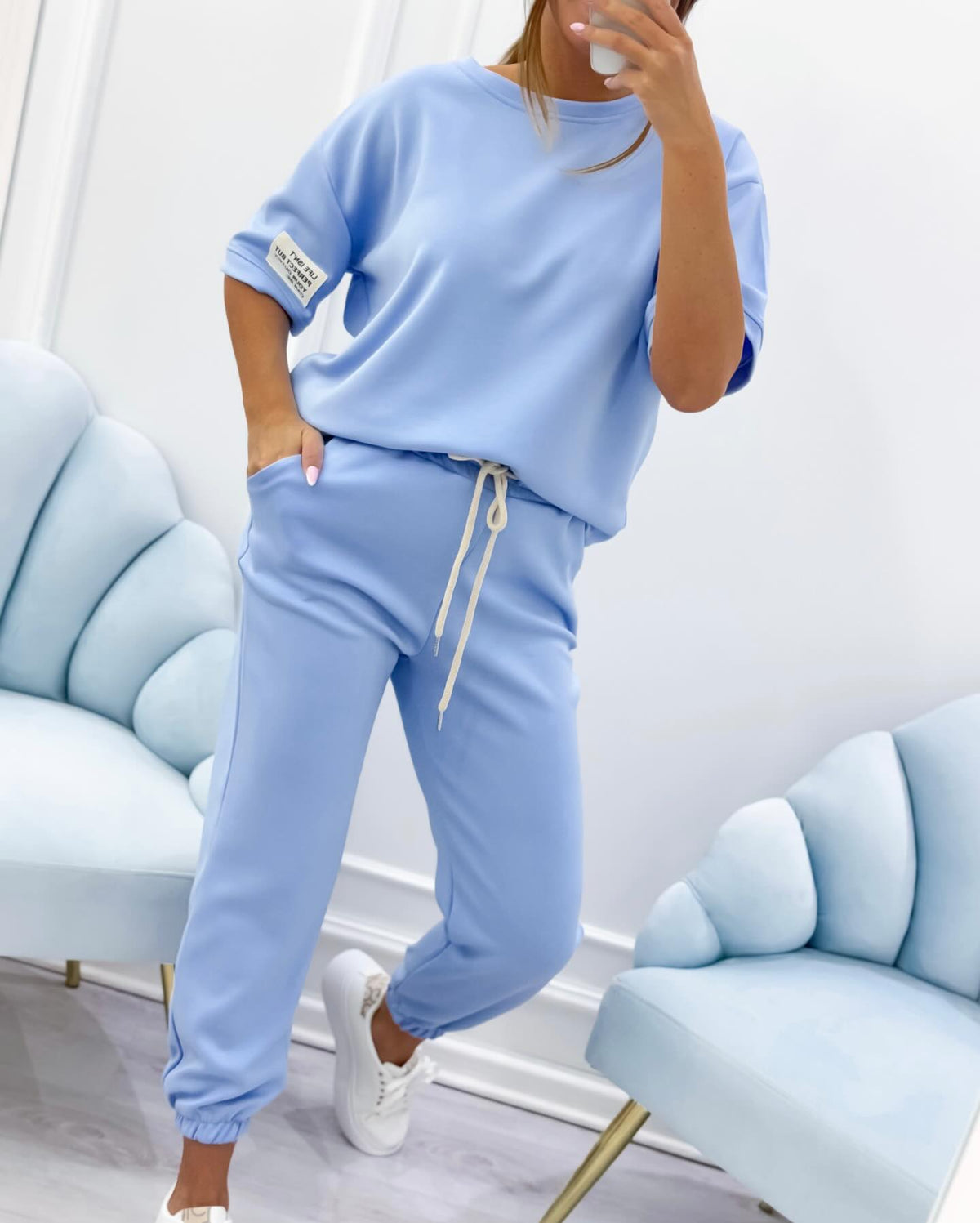 Everyday Solid Casual Outfit Set