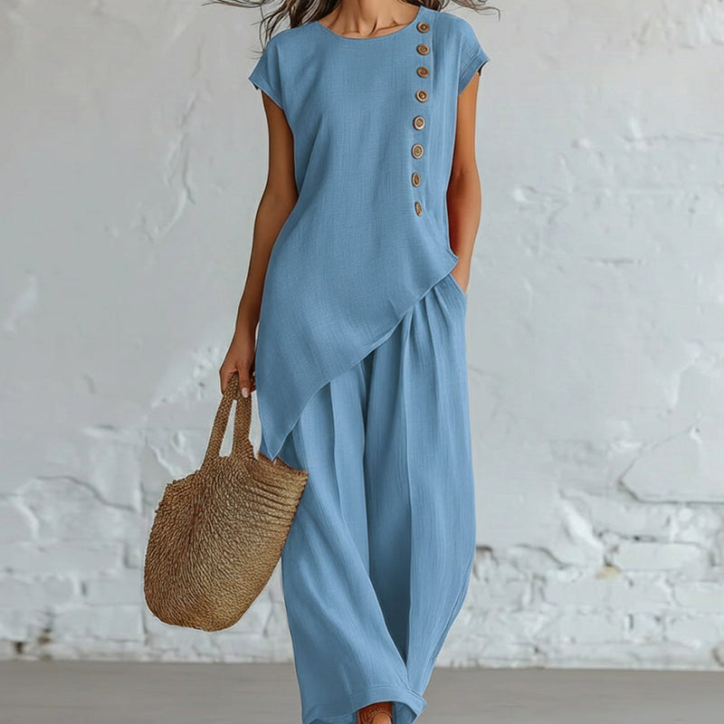 Urban Asymmetric Top and Wide Pants